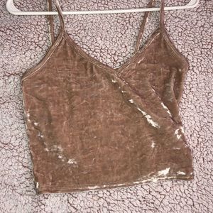 Gold velvet crop top